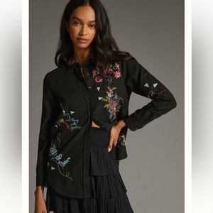 Anthropologie Pilcro western embroidered shirt!